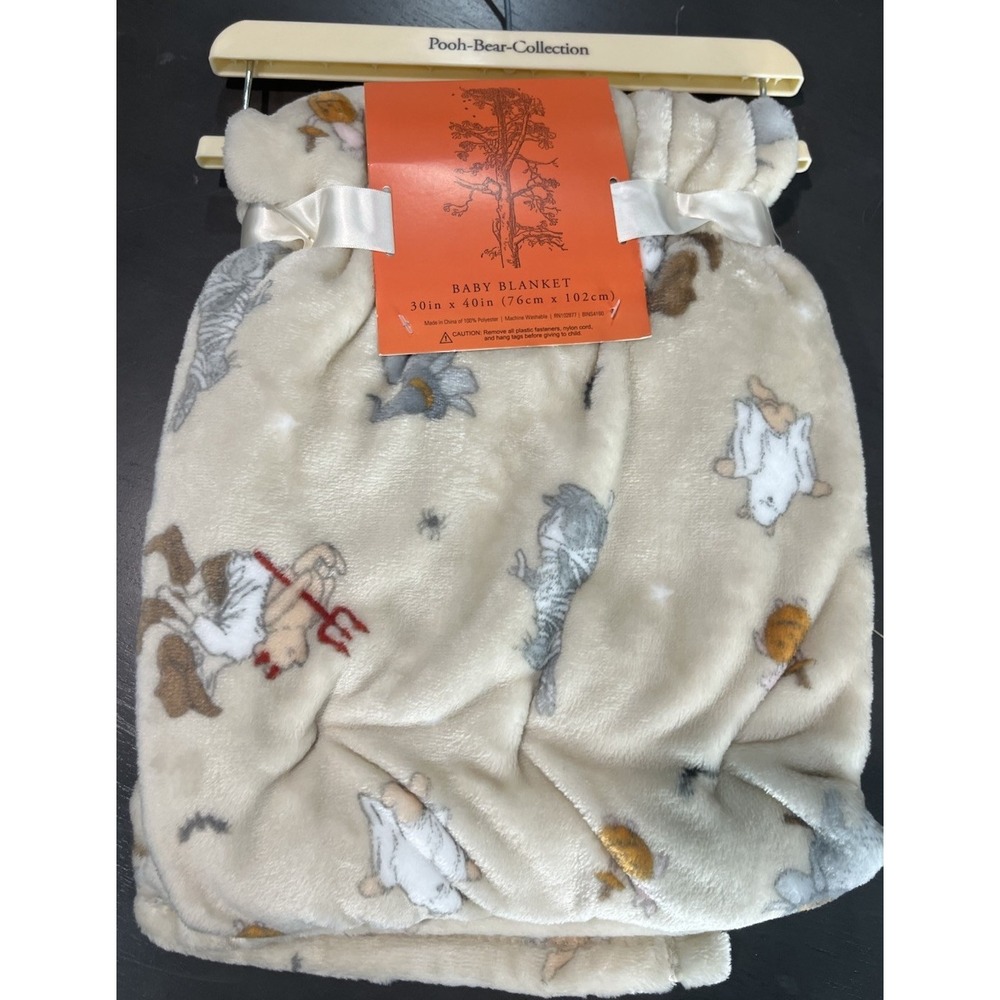 Classic Disney Winnie The Pooh Halloween Baby Blanket Eeyore Piglet Costumes NEW